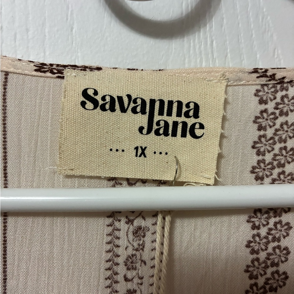 Savanna Jane Cream Tunic with Red and Blue Embroidery - Picture 2 of 2